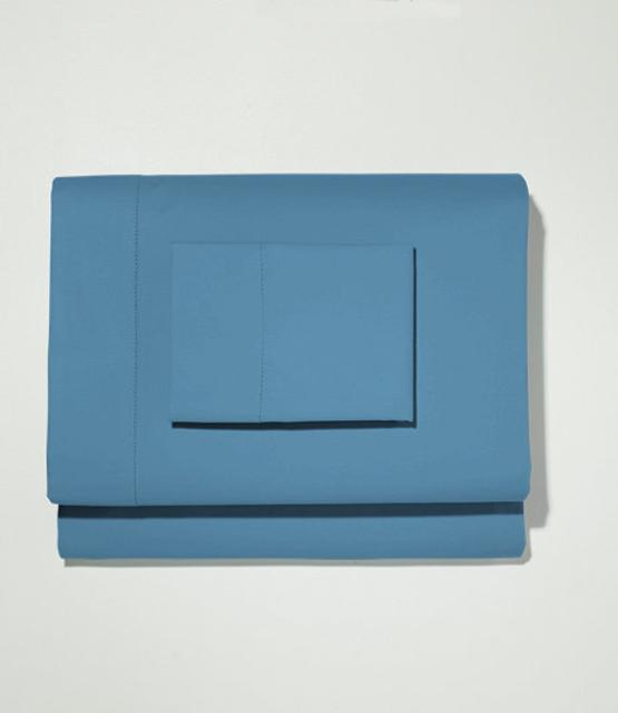 280-Thread-Count Pima Cotton Percale Sheet Set, Mid-Blue