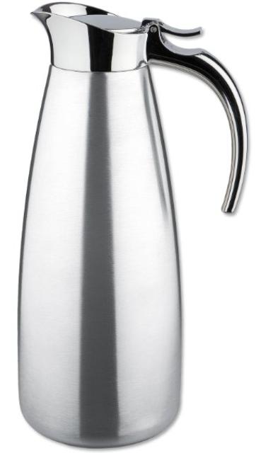 Isosteel VA-9345K 1 Litre 18/ 8 Stainless Steel Tableline Double-Walled Straight Shape Vacuum Pot with Flap Lid