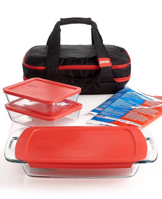 Pyrex Portable Easy Grab Double Decker 9 Piece Food Storage Container Set