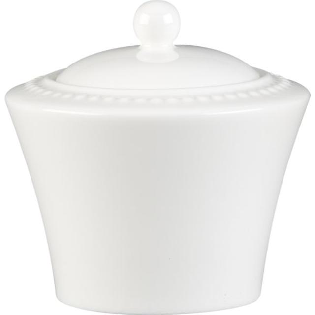 White Pearl Sugar Bowl with Lid