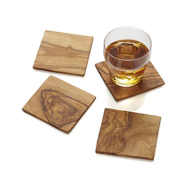 Set of 4 Olivewood Coasters