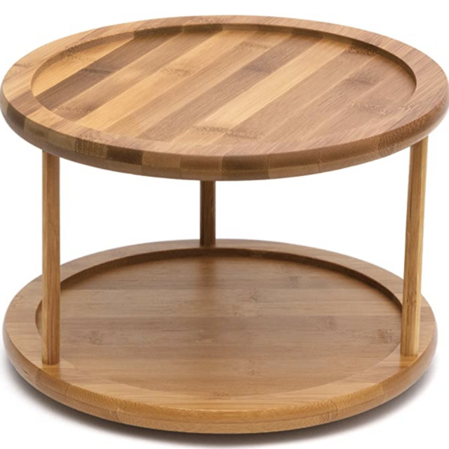Lipper International 8302 Bamboo Wood 2-Tier 10" Kitchen Turntable