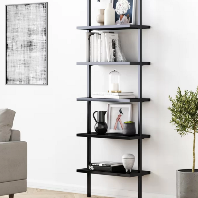 Kanissa 72.5'' H x 24'' W Steel Ladder Bookcase