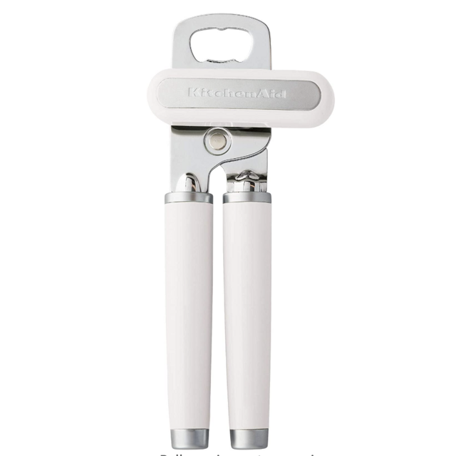 KitchenAid Classic Multifunction Can Opener / Bottle Opener, 8.34-Inch, White