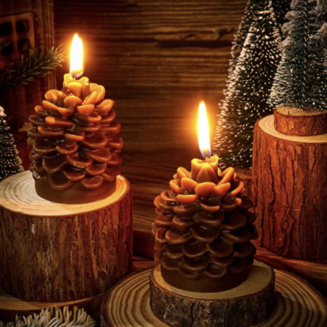 Pinecone candles