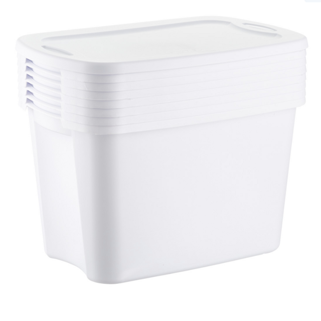 Case of 8 18 Gal. Tote Box White