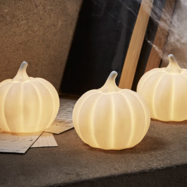 Light Up Ceramic Pumpkin Decoration (Set of 3)