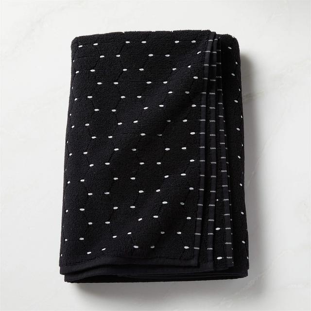 Abbie Organic Cotton Black and White Bath Towel
