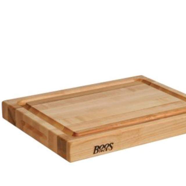 John Boos & Co.® Maple Edge-Grain Cutting Board with Deep Groove, 20" x 15" x 2¼"