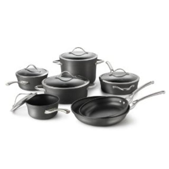 Calphalon Contemporary Hard-Anodized Aluminum Nonstick Cookware, Set, 12-Piece, Black