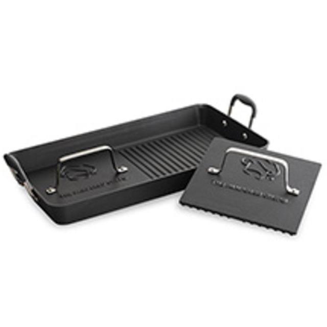 Double Burner Grill and Grill Press Set