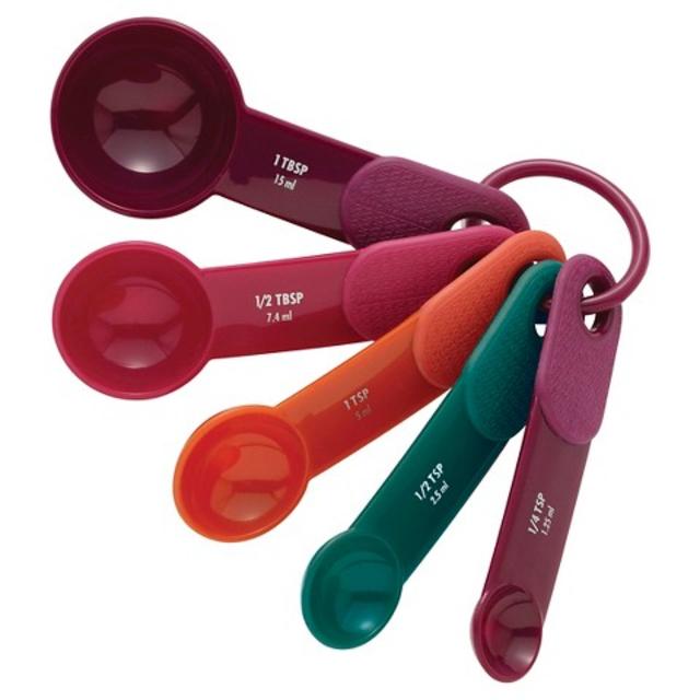 KitchenAid® 5 Piece Plastic Measuring Spoon Set - Assorted Color