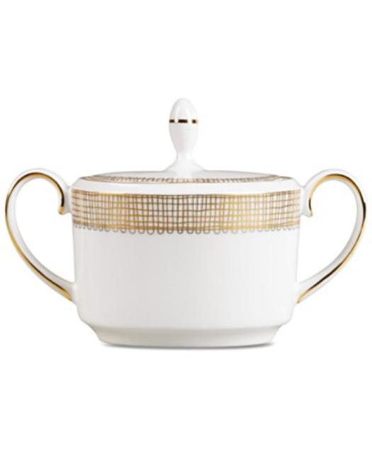 Vera Wang Wedgwood Gilded Weave Gold Covered Sugar Bowl, Imperial