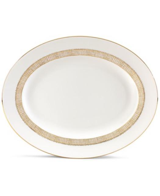 Vera Wang Wedgwood Gilded Weave Gold Oval Platter
