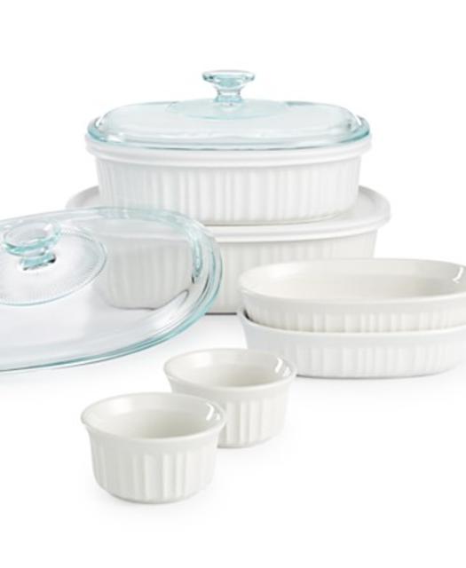 Corningware French White 10-Pc. Bakeware Set
