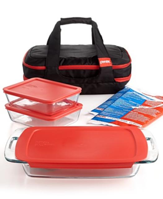 Pyrex Portable Easy Grab Double Decker 9 Piece Food Storage Container Set