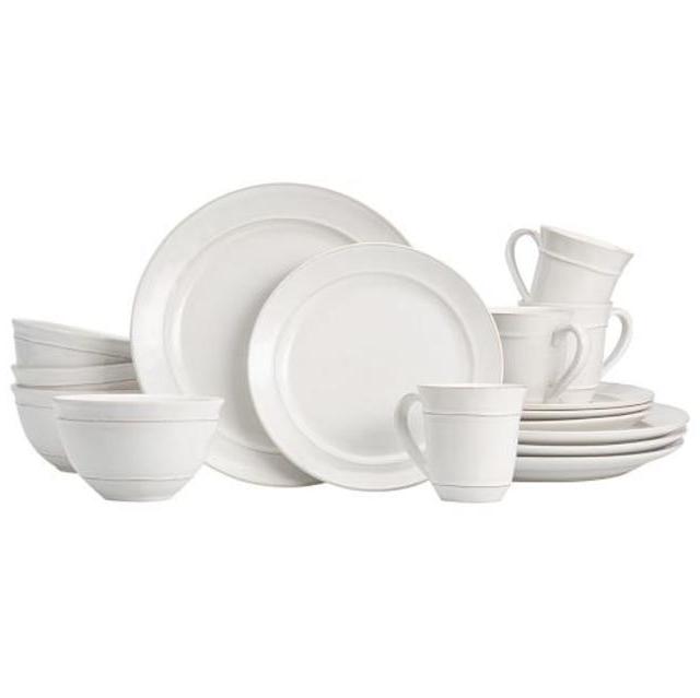 Cambria Dinnerware, 16-Piece Cereal Bowl Set, Stone