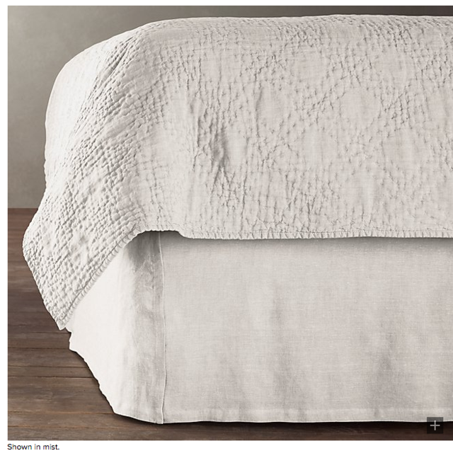 Stonewashed Belgian Linen Bed Skirt