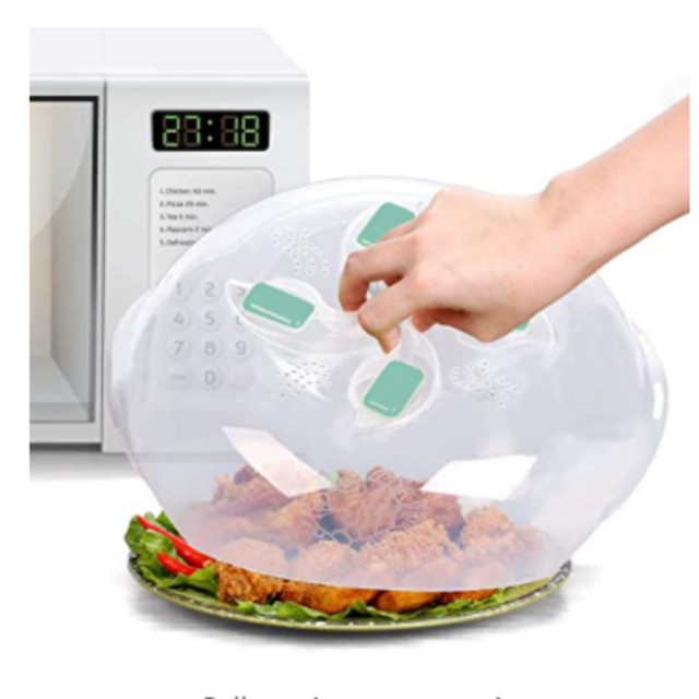 Microwave Plate Cover - Microwave Lid Food Cover | Microwave Splatter Lid with Steam Vents | 11.8 Inch & BPA-Free-Aqua color