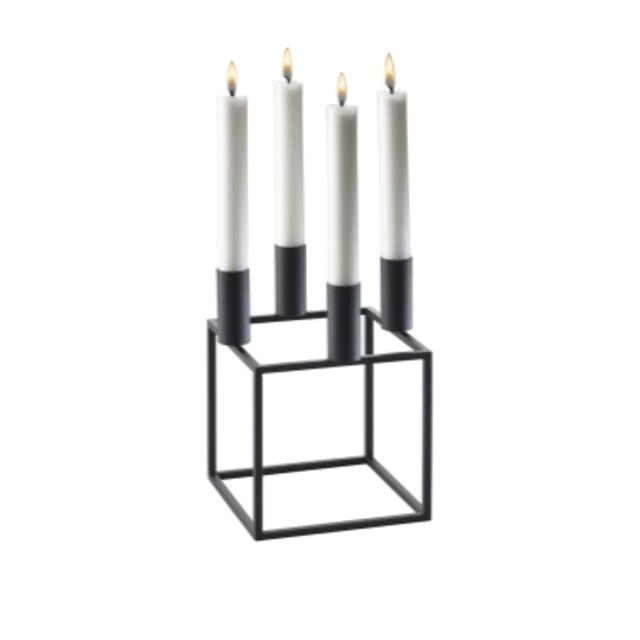 By Lassen Kubus 4 Candleholder Black