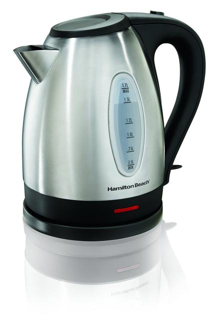 Hamilton Beach 40880 Stainless Steel Electric Kettle, 1.7-Liter, Silver