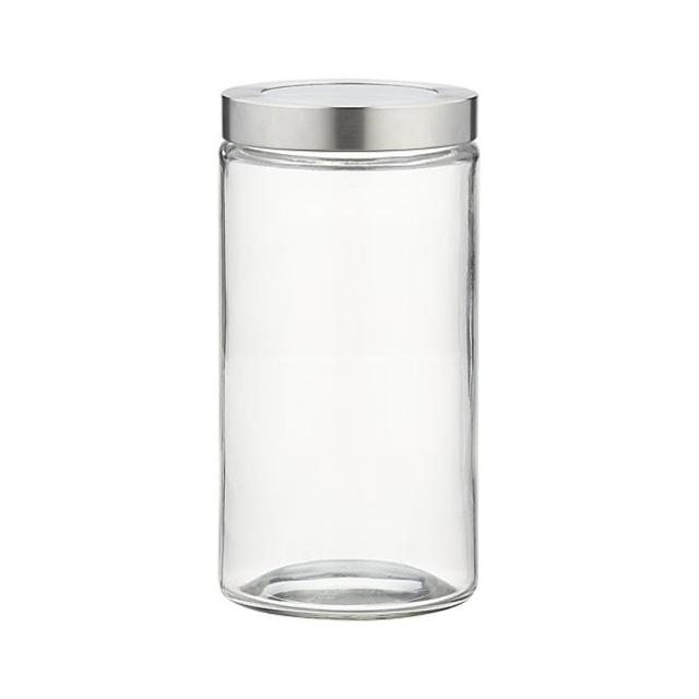 Medium Glass Storage Canister with Stainless Steel Lid