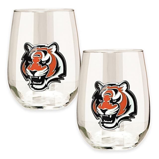 NFL Cincinnati Bengals Stemless Wine Glass (Set of 2)