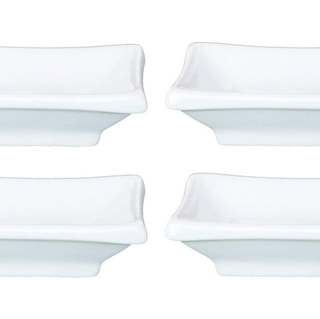Soy Sauce Dish - 4 pc, White