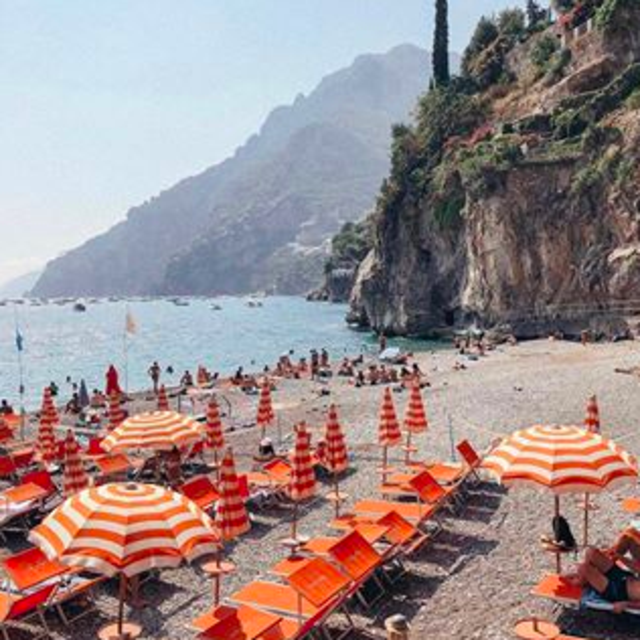 Beach Chairs and Umbrella in Puglia