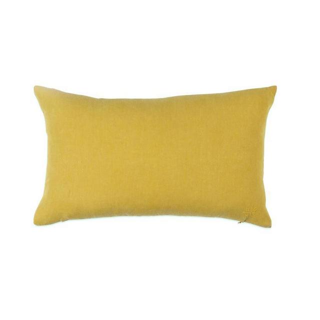Simple Linen Bolster Pillow Mustard