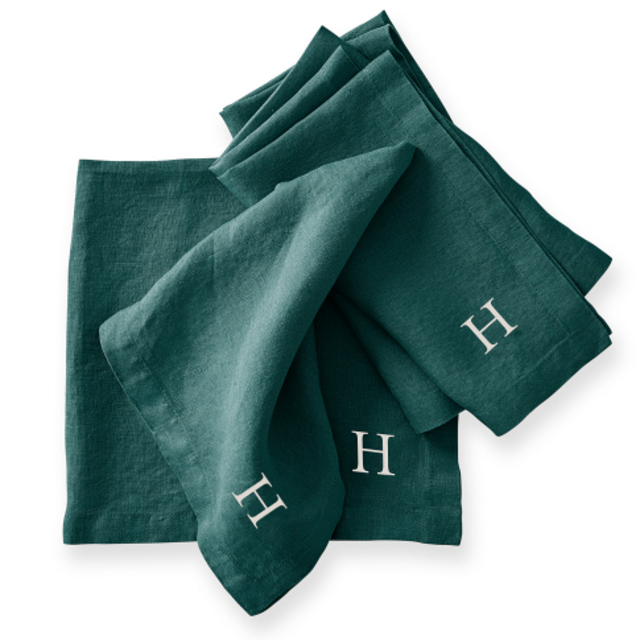 Italian Washed Linen Dinner Napkins, Set of 4