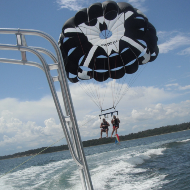 Parasailing for three!