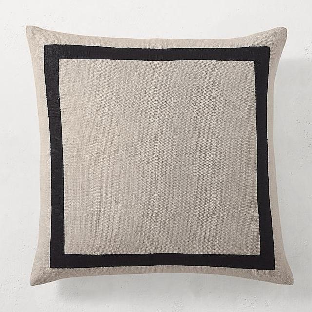Restoration Hardware Linen Framed Appliqué Pillow Cover by Kelly Hoppen - Square