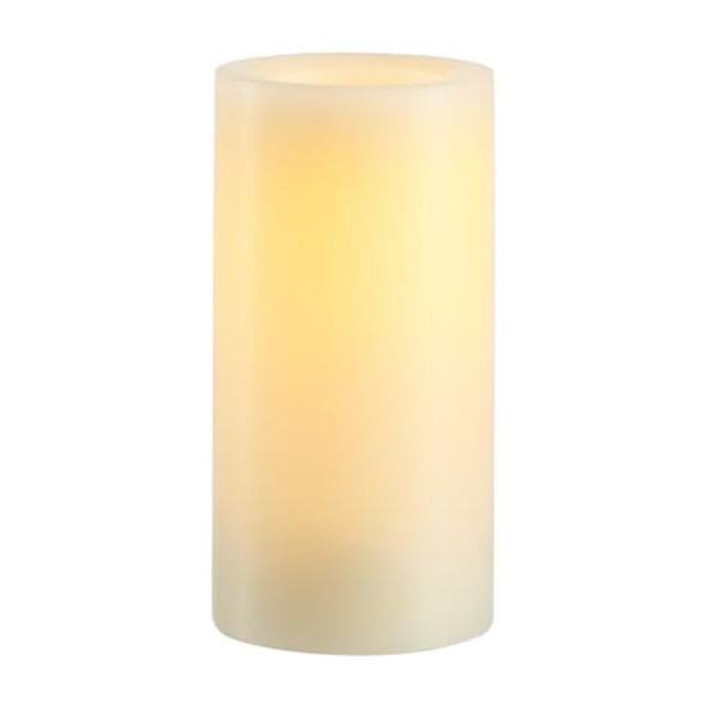 Flameless Wax Pillar Candle - Ivory, 4 x 8"