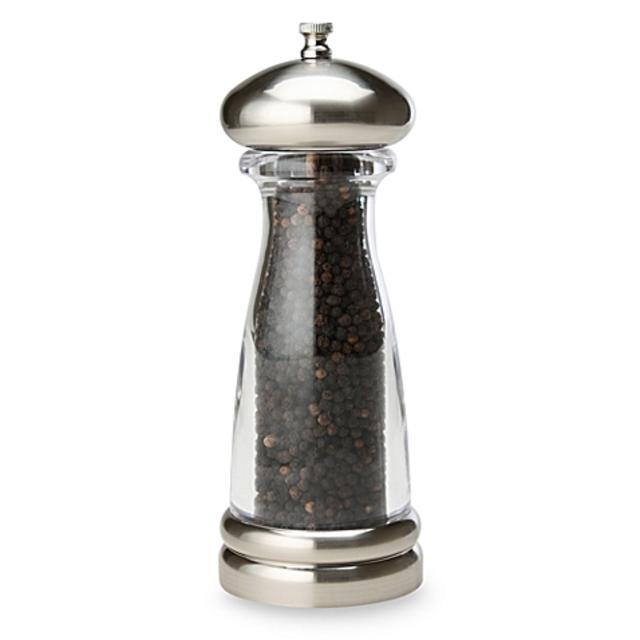 Olde Thompson 8-Inch Brushed and Clear Pepper Mill in Saturn