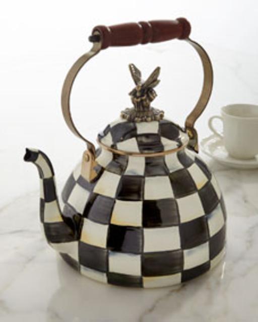 MacKenzie-ChildsCourtly Check 3-Quart Tea Kettle with Butterfly