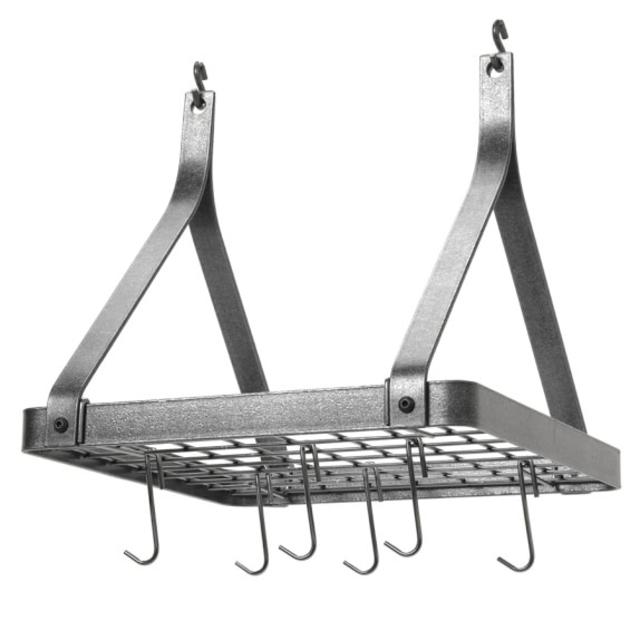Enclume Square Ceiling Pot Rack, Hammered Steel