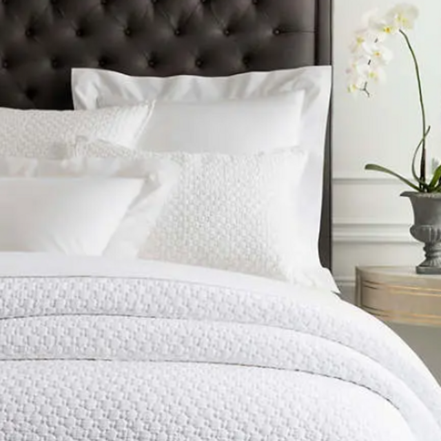 Lodi White Matelassé Coverlet