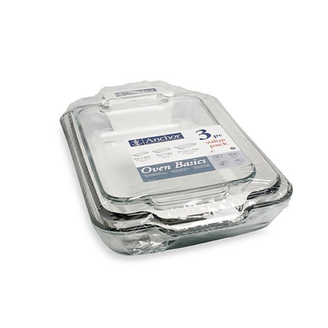 Anchor® Value Pack 3-Piece Glass Baking Set
