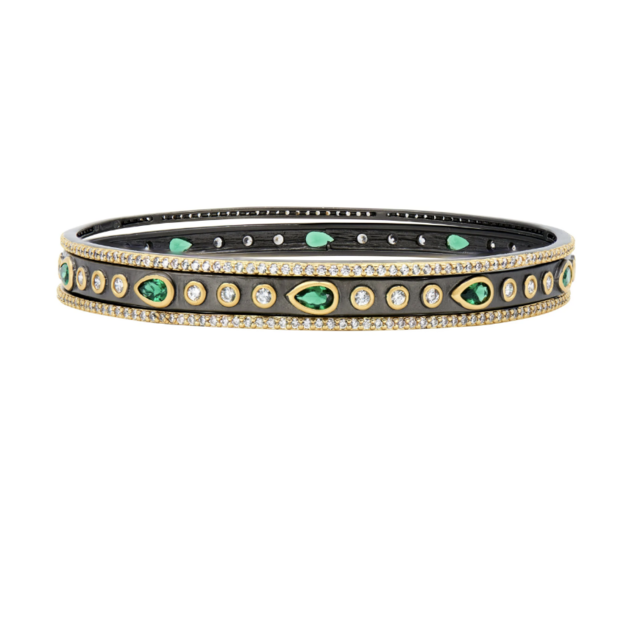 Midnight Emerald 3-Stack Bangles