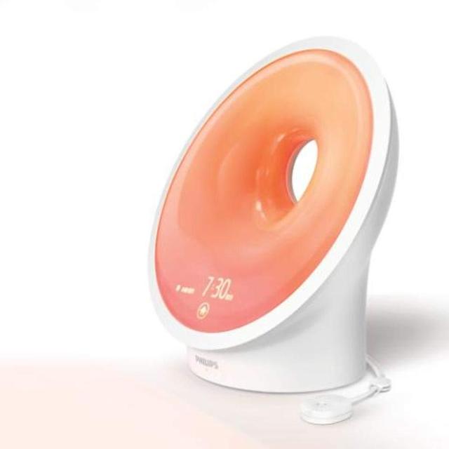 Philips Somneo Connected Sleep and Wake-up Light Therapy Lamp, Smartphone Enabled with Built-in Bedroom Monitor (HF3670/60)