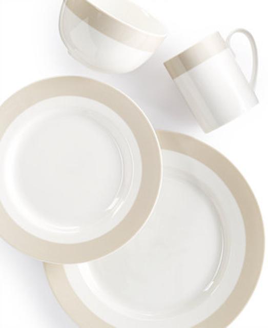 Martha Stewart Classic band gray 4 piece place setting