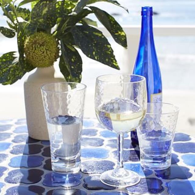 LARGE Hammered-Acrylic Glassware (Set of 4)
