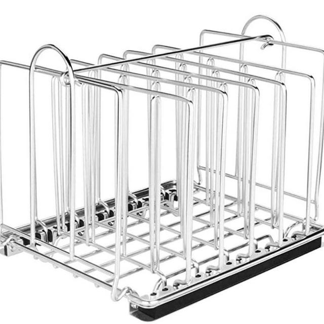 EVERIE Weighted Sous Vide Rack Divider, Improved Vertical Mount Stops Wobbling, 5 Detachable Stainless Steel Dividers and 2 Built-in Holder Dividers