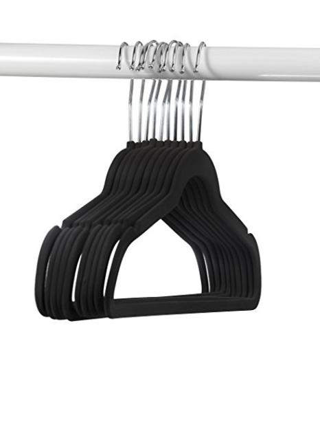 Premium Velvet Hangers Heavy duty - 50 Pack Clothes Hangers Black Velvet Hangers Clothes Hanger Ultra Thin No Slip