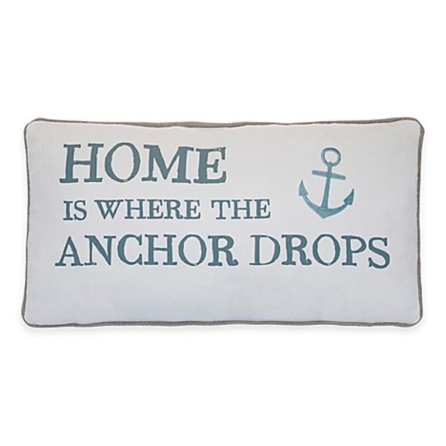 Provincetown Home Oblong Throw Pillow in Grey