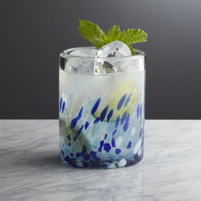 Rue Blue Double Old-Fashioned Glass