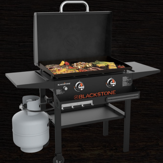 28" Griddle W/Hood & Front Shelves