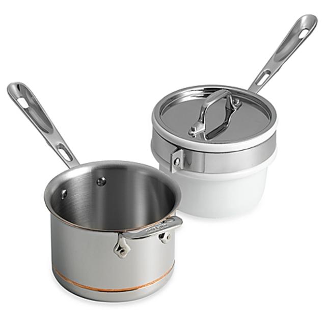 All-Clad Copper Core 2-Quart Saucepan with Porcelain Double Boiler Insert