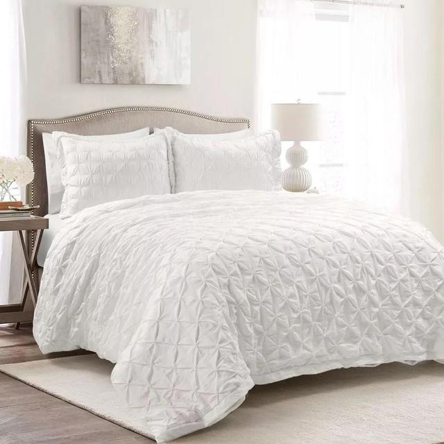 3pc Ravello Pintuck Soft Oversized Duvet Cover Set - Lush Décor